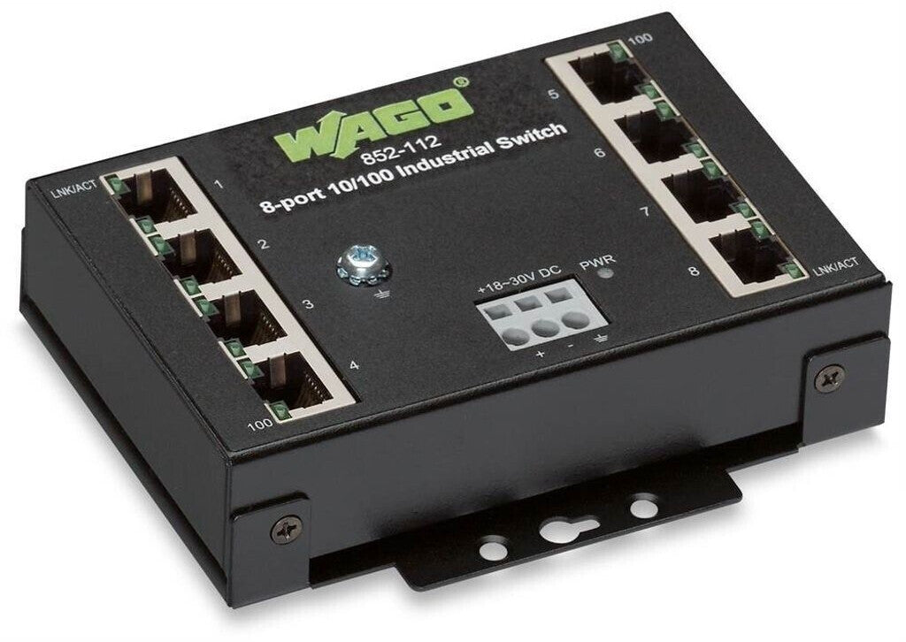 WAGO In­dus­tries­witch unmanaged 8-PORT 100BASE-TX IN­DUS­TR.ECO SWITCH Anzahl Ethernet Ports
