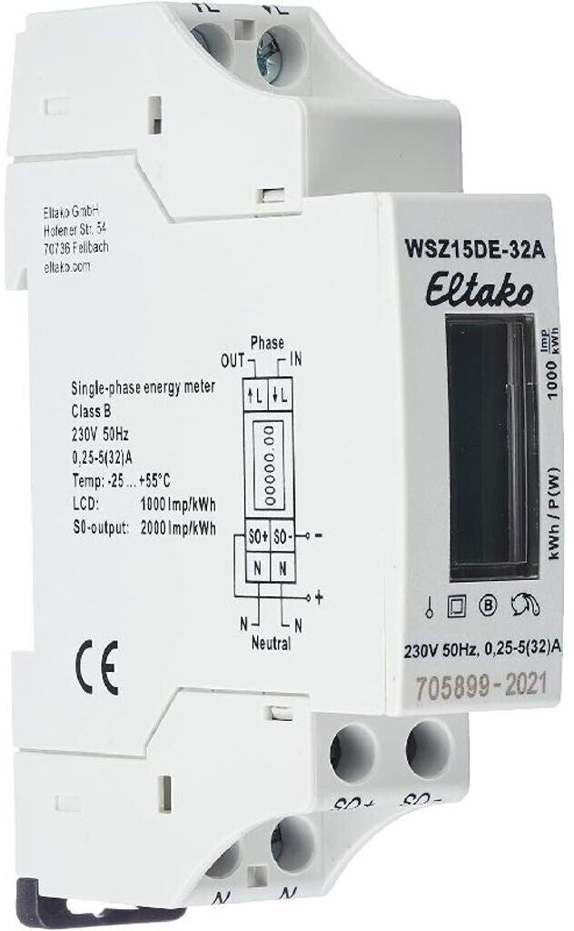 Eltako WSZ15DE-32A 28032615 230V Wech­sel­strom­zäh­ler