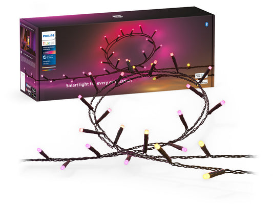 Philips Hue Festavia LED-Lichterkette 40 m (500 LEDs, RGBW, Smart Home, Innen & Außen, Schwarz, IP54)