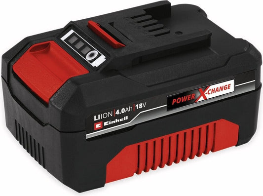 Original Einhell 18V 4,0 Ah Ah Power X-Change Akku (18V, für alle PXC-Geräte, Ladezustandsanzeige, Batteriemanagementsystem, situativ angepasste Ladezyklen, ohne Ladegerät)