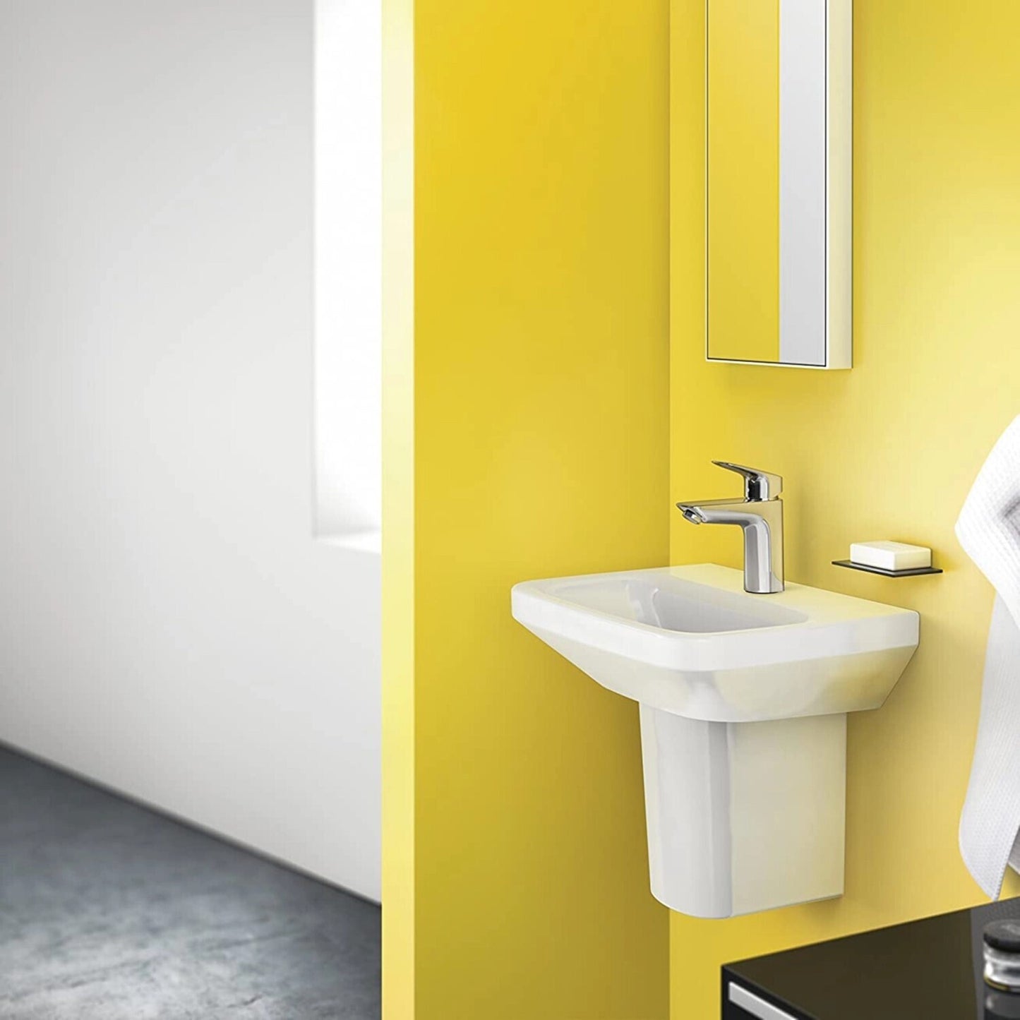 Hansgrohe Logis E100 Einhebel-Waschtischarmatur Chrom mit Zugstange EcoSmart