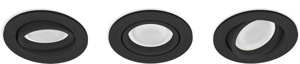 Philips Centura Einbau-Spotlights Rund Schwarz 3er-Set, LED, 5.1 W