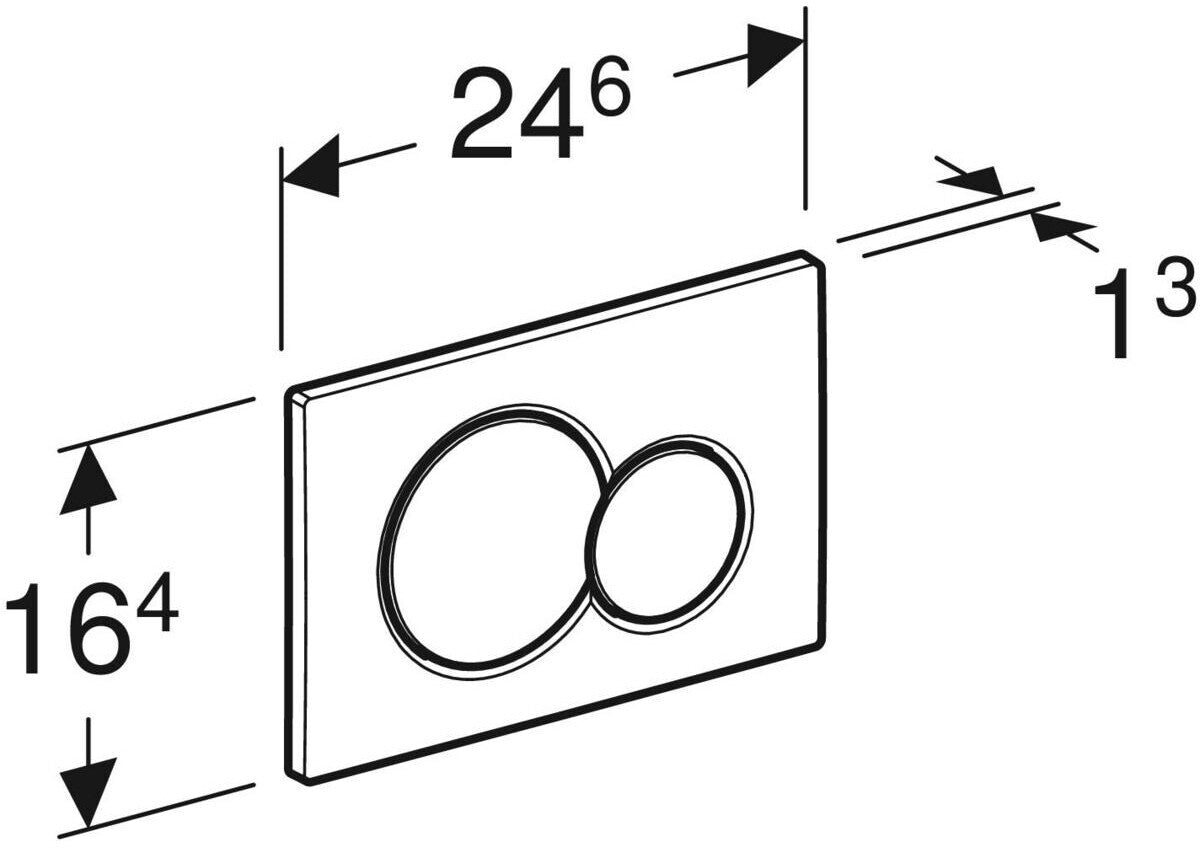 Geberit Sigma 20 Betätigungsplatte 2-Mengen-Spülung Weiß/Matt Chrom