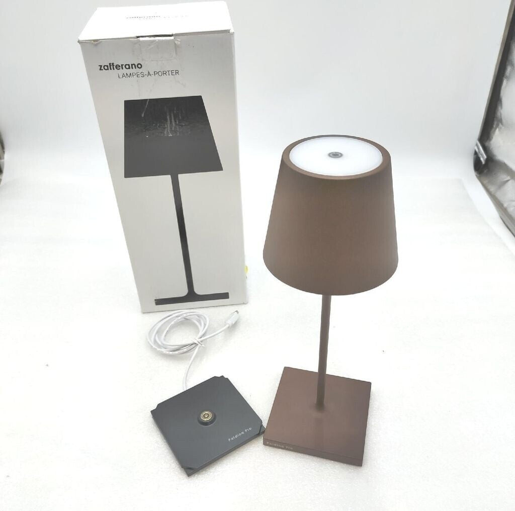 Zafferano Poldina Pro Mini 30 cm Corten LED Tischlampe Akku IP65