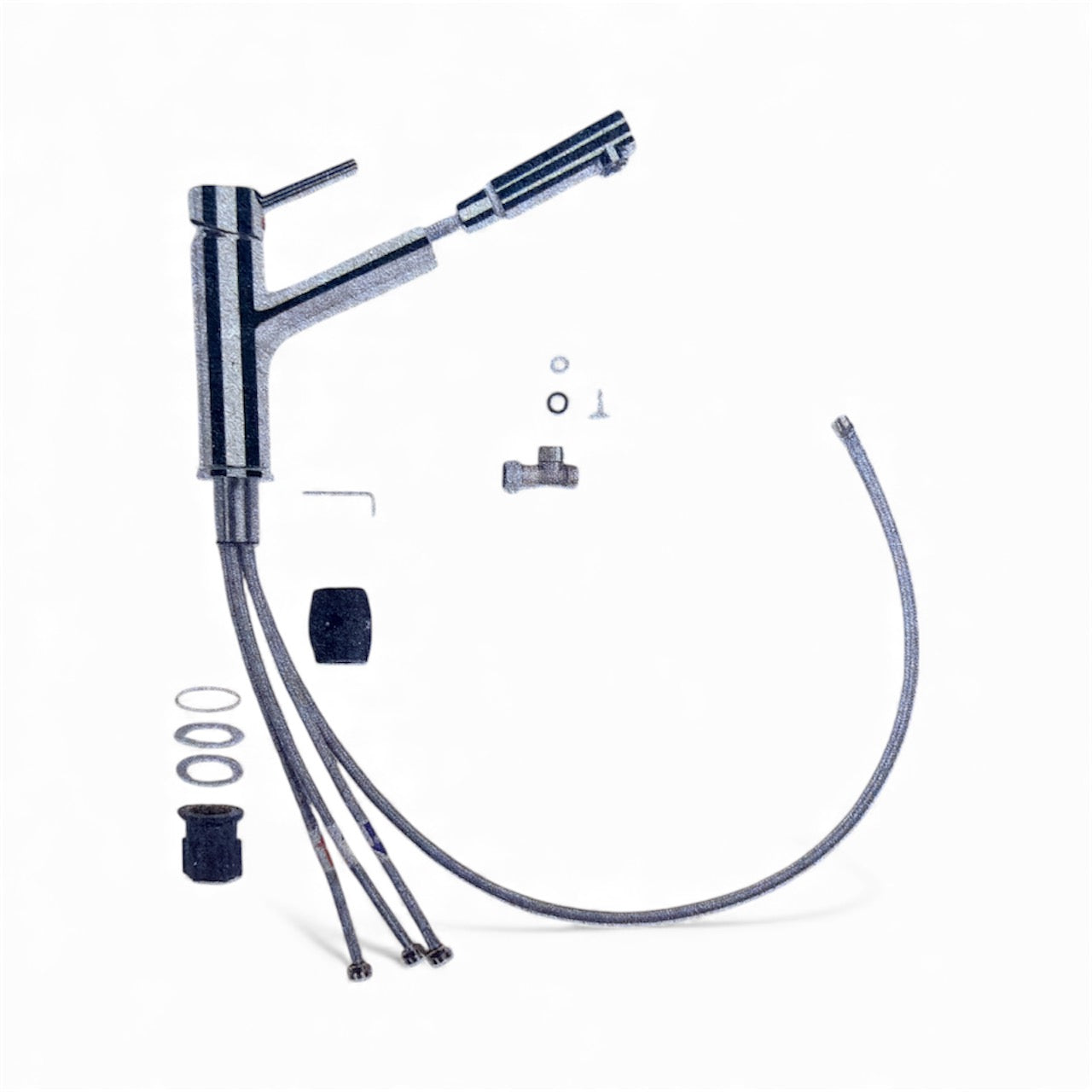 WELLWATER Potenza Niederdruck Küchenarmatur mit ausziehbarer Brause H3301