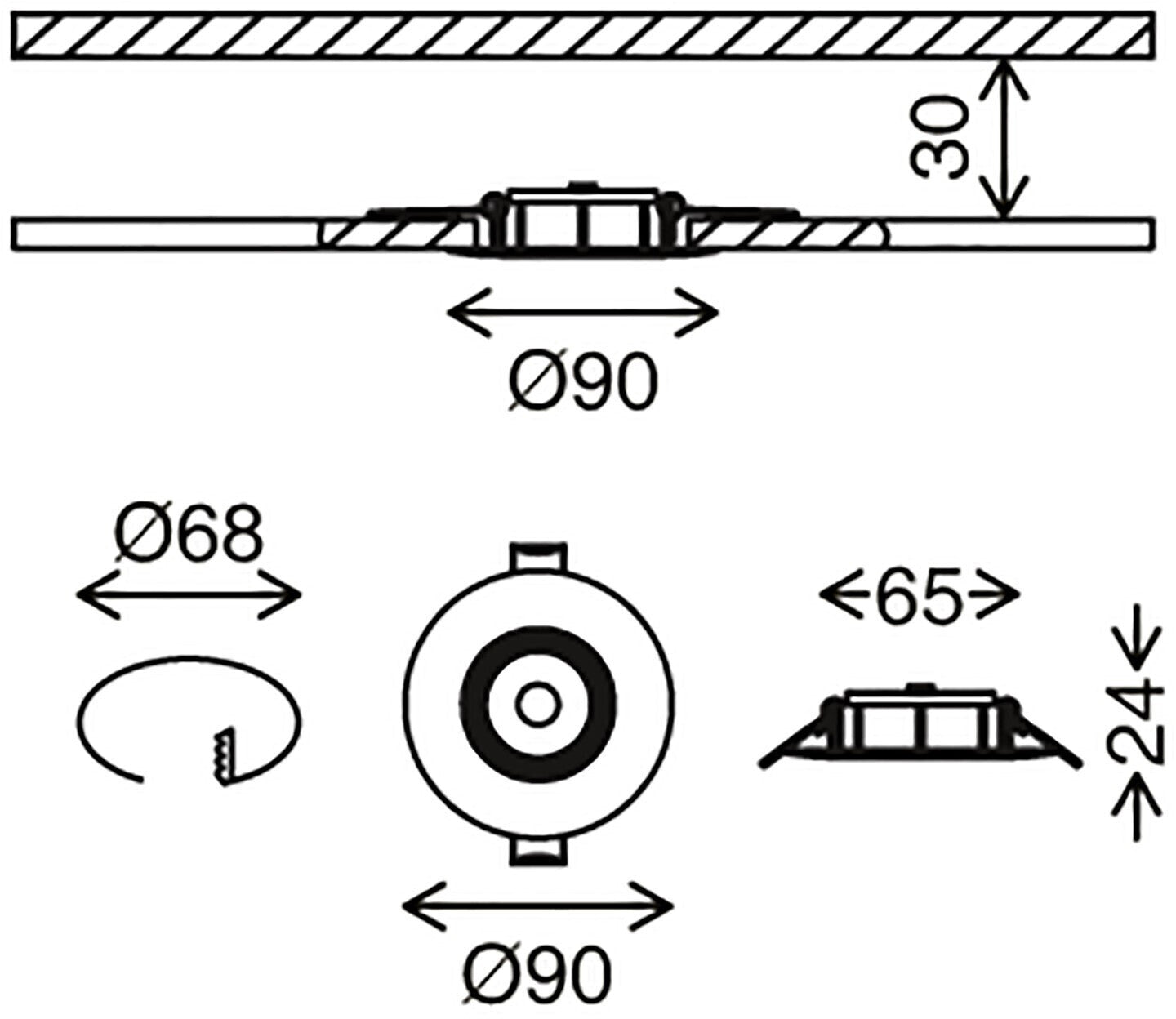 Briloner LED Einbauleuchten 3er Set 7048-034 chrom-matt dimmbar schwenkbar  ￼