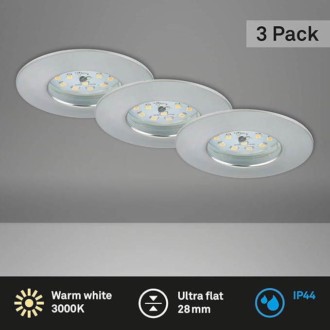 Briloner LED Einbauleuchten alu 3er-Set 3xLED-Modul/4,8W (7204-039)