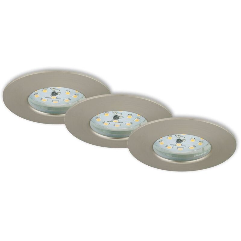 Briloner LED Einbauleuchten nickel 3er - Set , 3 x LED-Modul / 5,5 W (7231-032)
