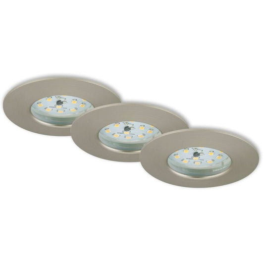 Briloner LED Einbauleuchten nickel 3er - Set , 3 x LED-Modul / 5,5 W (7231-032)