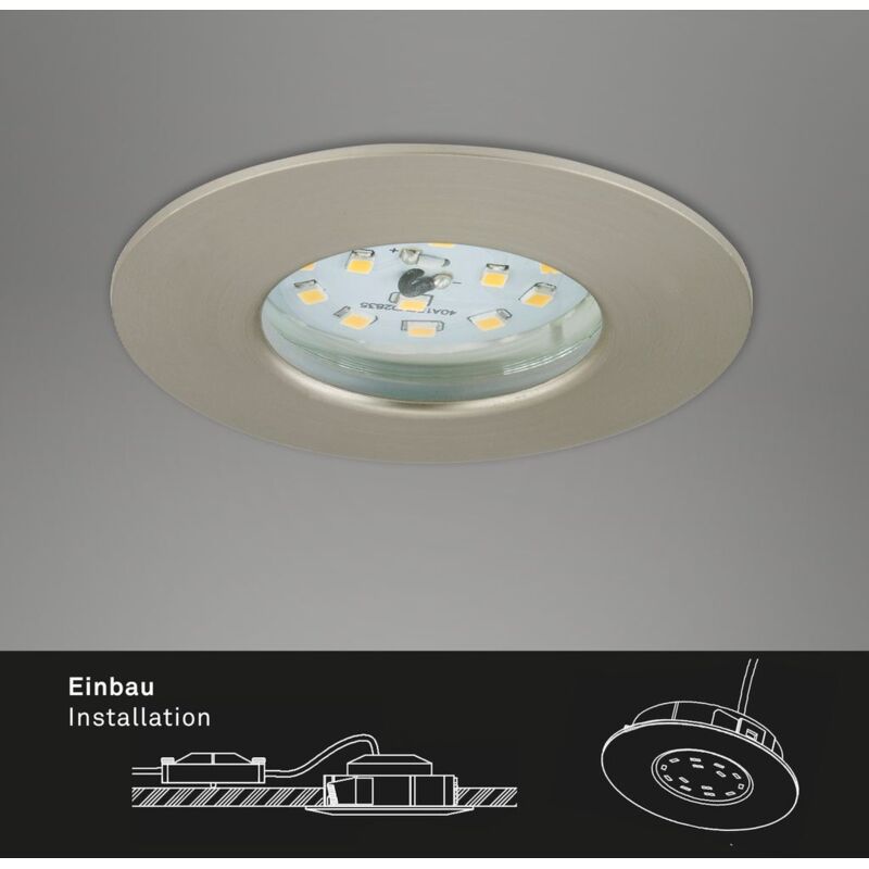 Briloner LED Einbauleuchten nickel 3er - Set , 3 x LED-Modul / 5,5 W (7231-032)