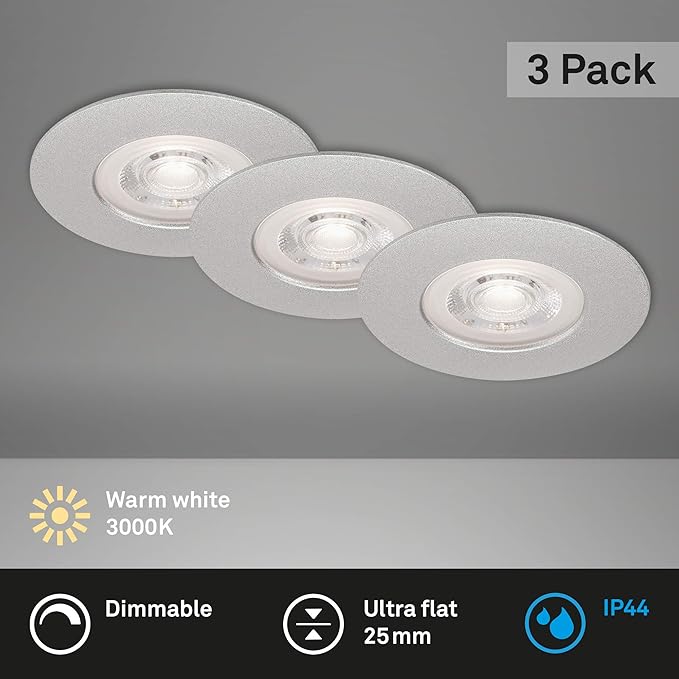 Briloner LED Einbauleuchten chrom-matt 3 x LED - Platine / 49 W (7047-034)