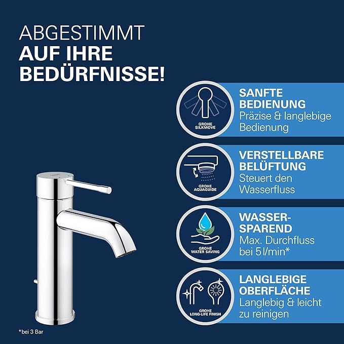 GROHE Essence Einhand-Waschtischbatterie S-Size (23589001)