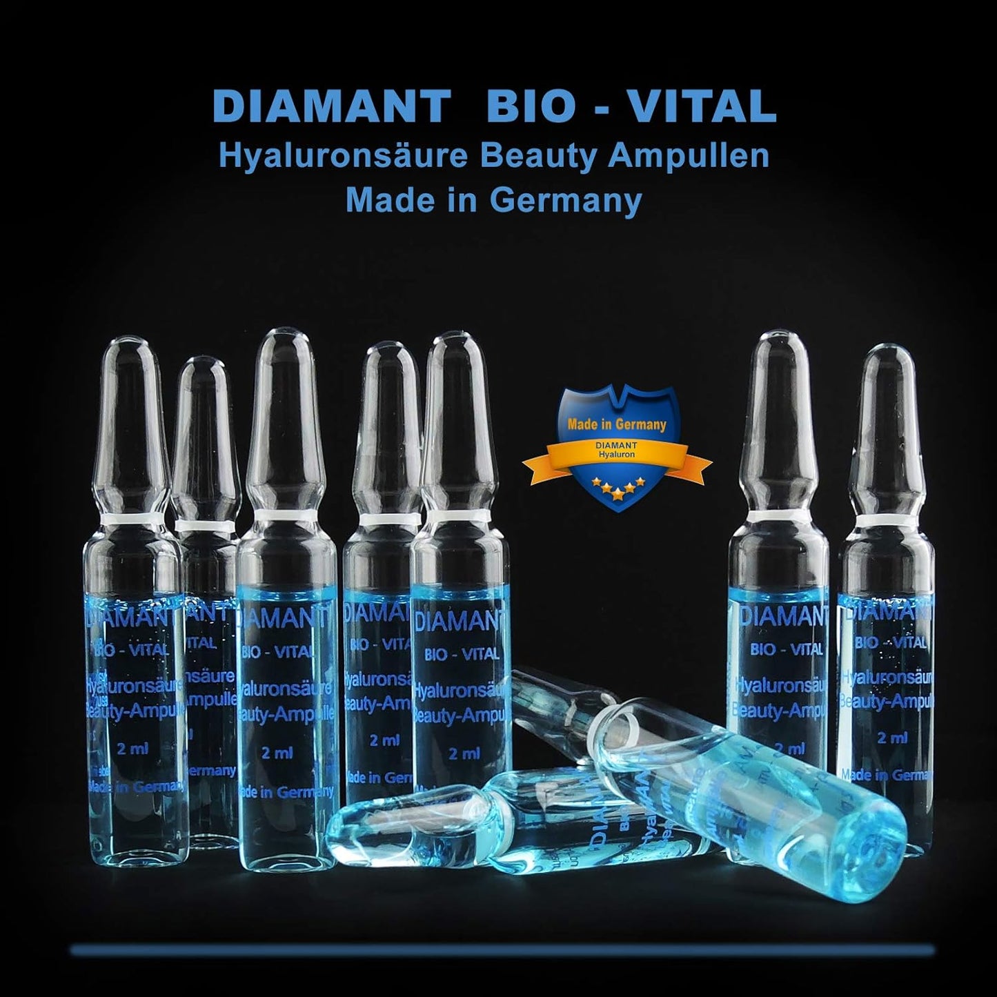 Hyaluron Bio Vital Anti Aging Pflegekur 30 ml hochkonzentrierte Hyaluronsäure, 15 Ampullen á 2 ml, gegen Falten Made in Germany von STREHLER DESIGN