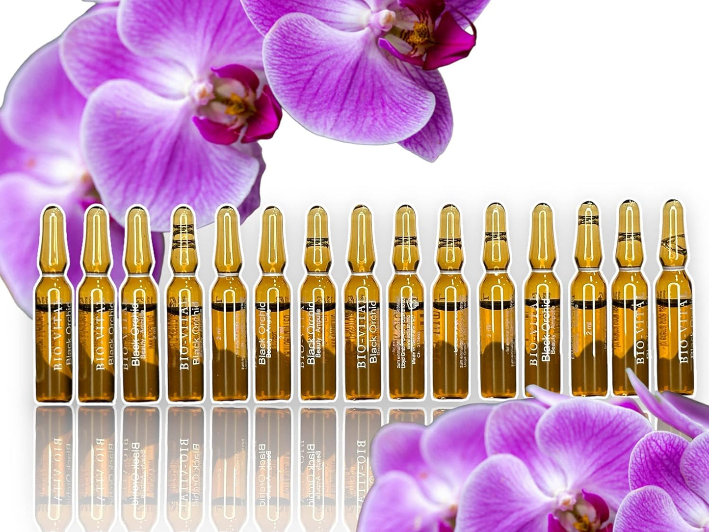 Original Luxuriöse Ampullen für strahlende Haut - 15 x 2ml Anti-Aging Regeneration für Dekollete, Hals & Gesicht Ampullen Anti-Aging (Schwarze Orchidee)